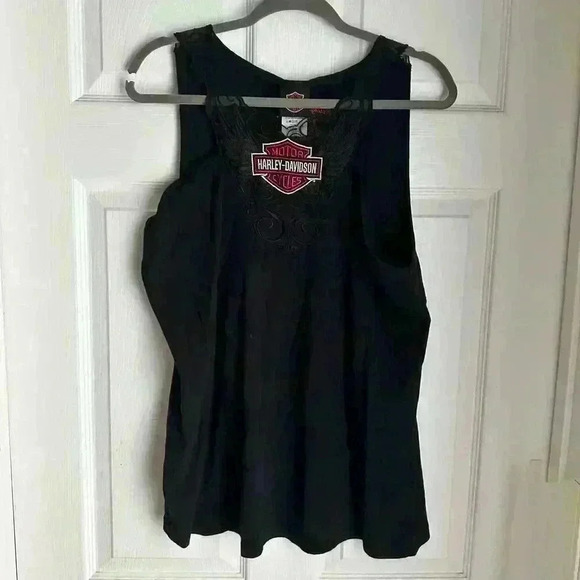Women’s Harley Davidson Lace Front Tank Top Motorcycle Folsom California Size 1x - Picture 1 of 5